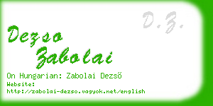 dezso zabolai business card