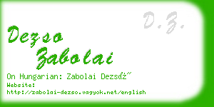 dezso zabolai business card